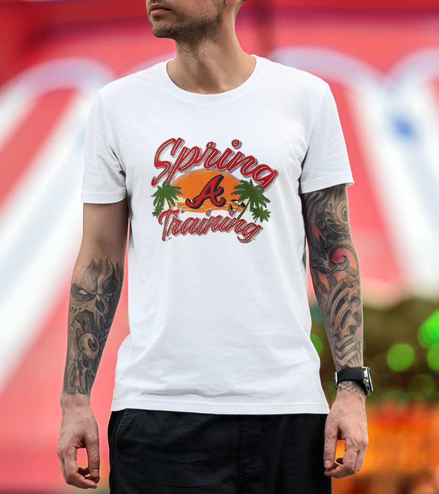 Atlanta Braves Spring Training Sunset Logo Palm Trees T-Shirt