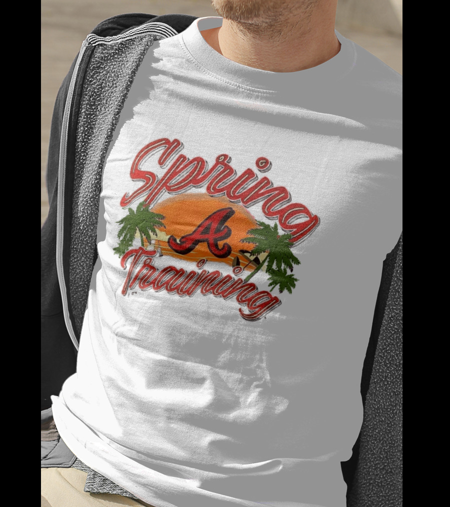 Atlanta Braves Spring Training Sunset Logo Palm Trees T-Shirt
