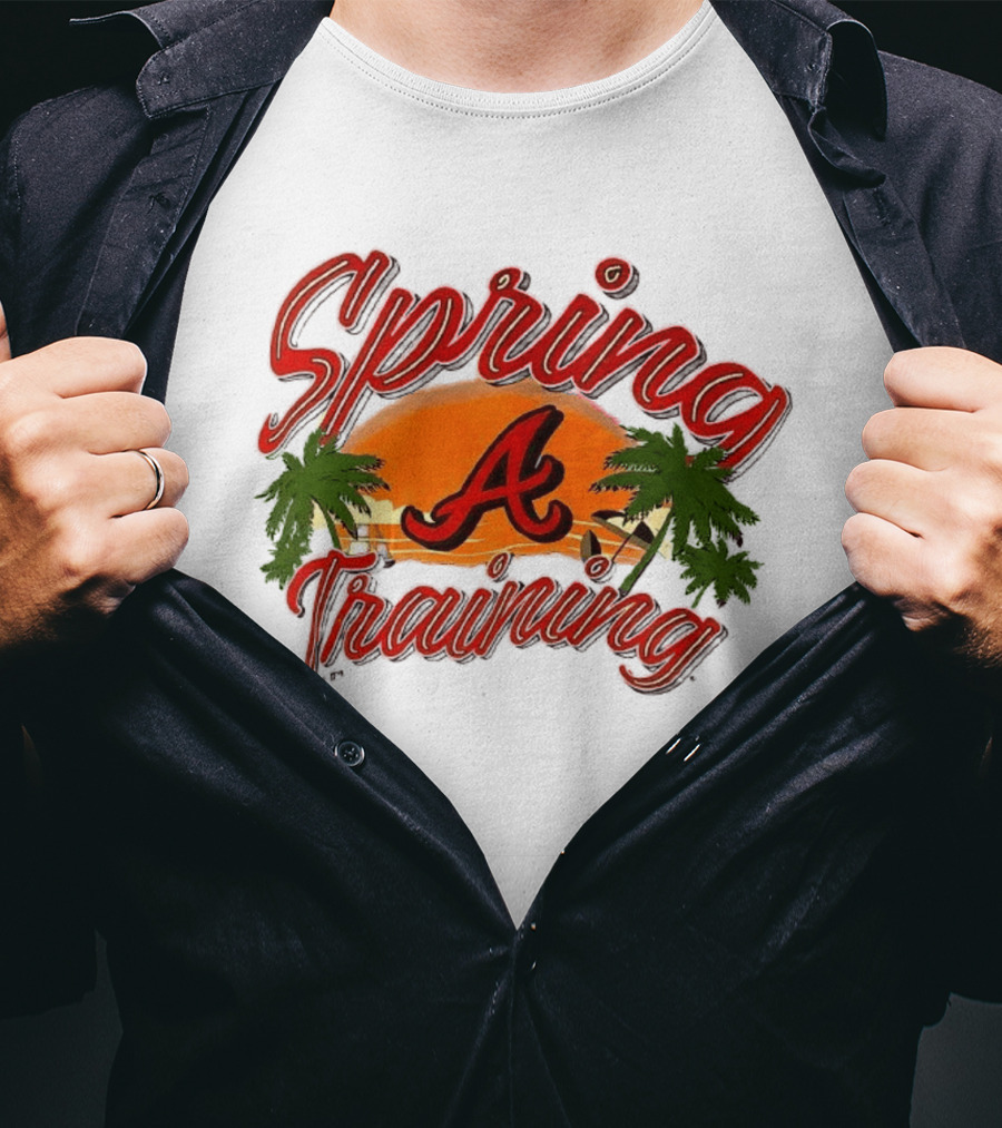 Atlanta Braves Spring Training Sunset Logo Palm Trees T-Shirt