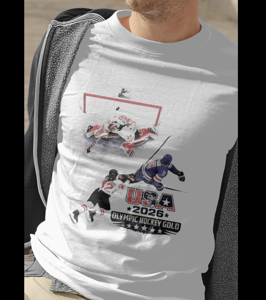 USA 2026 Olympic Hockey Gold Milano Cortina American T-Shirt
