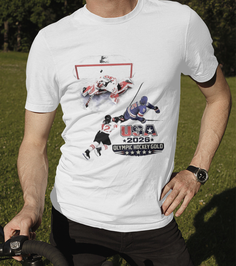 USA 2026 Olympic Hockey Gold Milano Cortina American T-Shirt