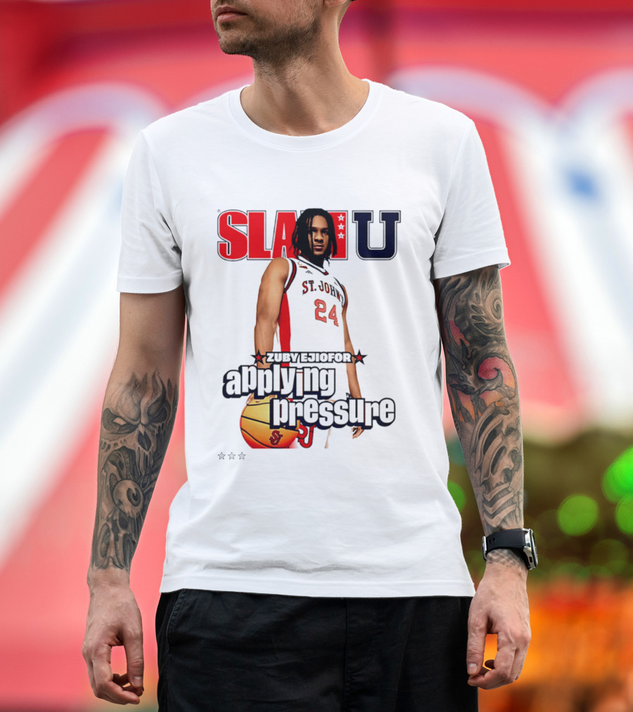 Zuby Ejiofor St. John's Red Storm SlamU Basketball Applying Pressure T-Shirt