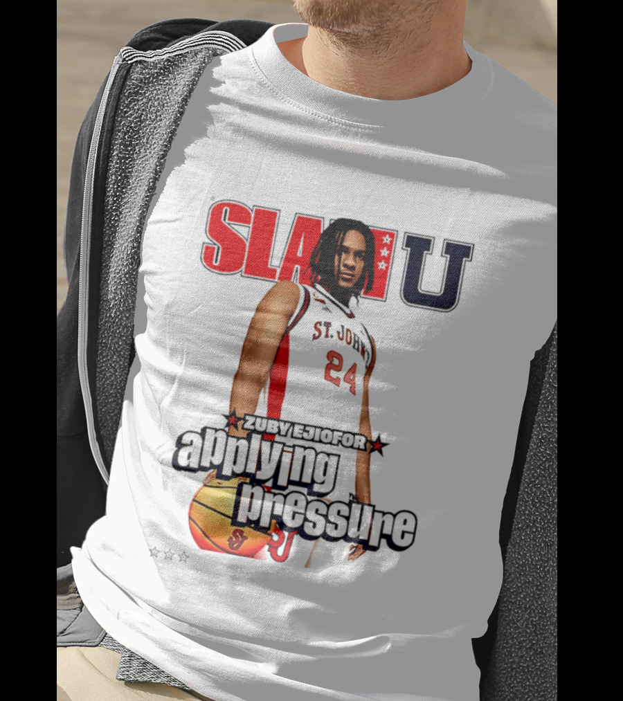 Zuby Ejiofor St. John's Red Storm SlamU Basketball Applying Pressure T-Shirt