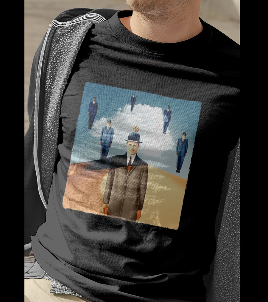 René Magritte X Jean Leloup Son Of Man Remix Surreal Desert Landscape T-Shirt
