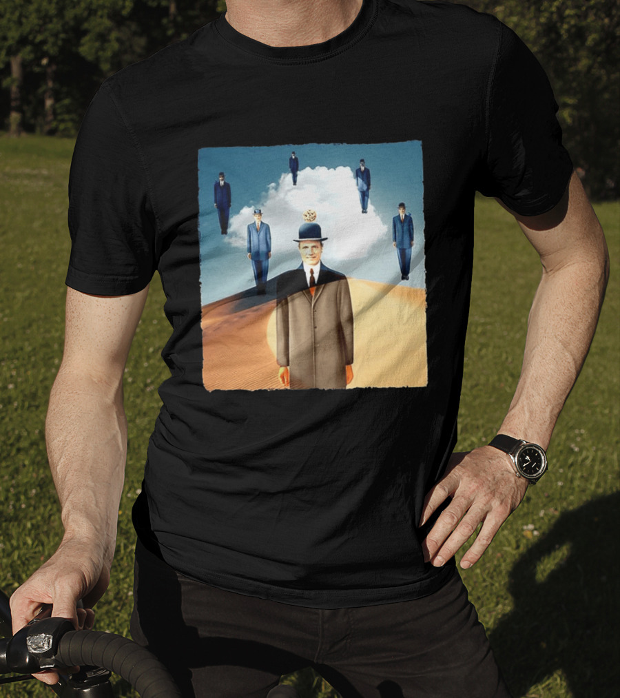 René Magritte X Jean Leloup Son Of Man Remix Surreal Desert Landscape T-Shirt