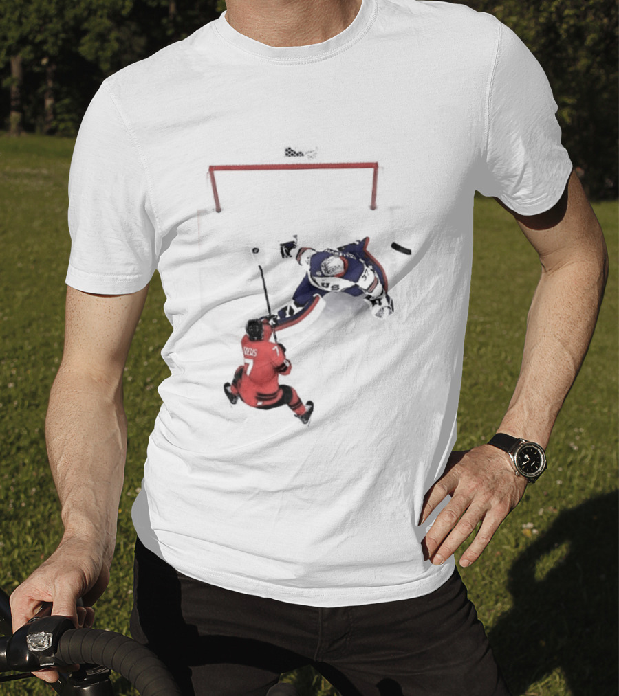 Connor Hellebuyck Team USA Ice Hockey Goalie Save Moment T-Shirt
