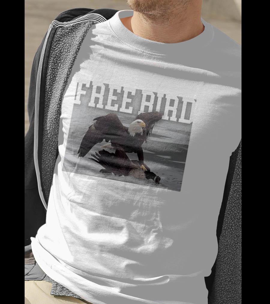 Free Bird Bald Eagle Dominance Over Canada Goose T-Shirt