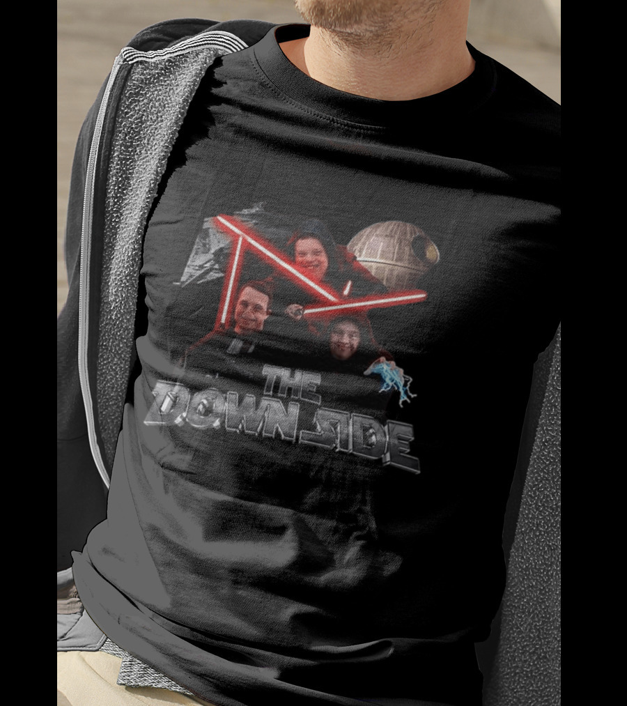 Star Wars Downside Parody With Lightsabers And Death Star T-Shirt