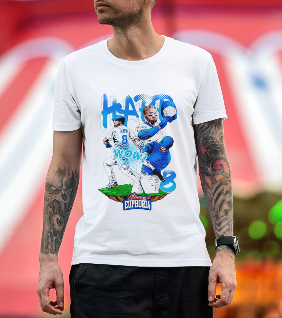 Planet Euphoria Ian Happ WOW 8 Chicago Cubs T-Shirt