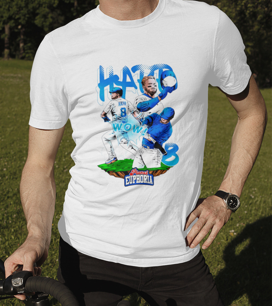 Planet Euphoria Ian Happ WOW 8 Chicago Cubs T-Shirt