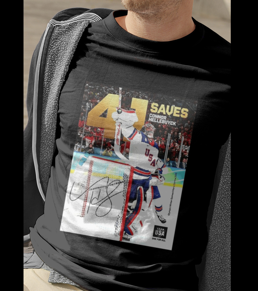 41 Saves Connor Hellebuyck USA Olympic Winter Games 2022 Team USA T-Shirt