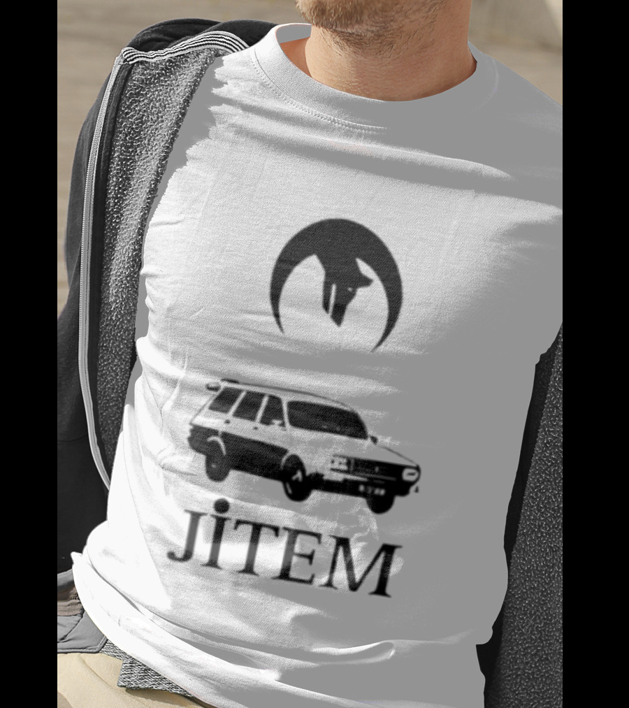 Jitem Beyaz Toros Wolf Symbol Oversize T-Shirt