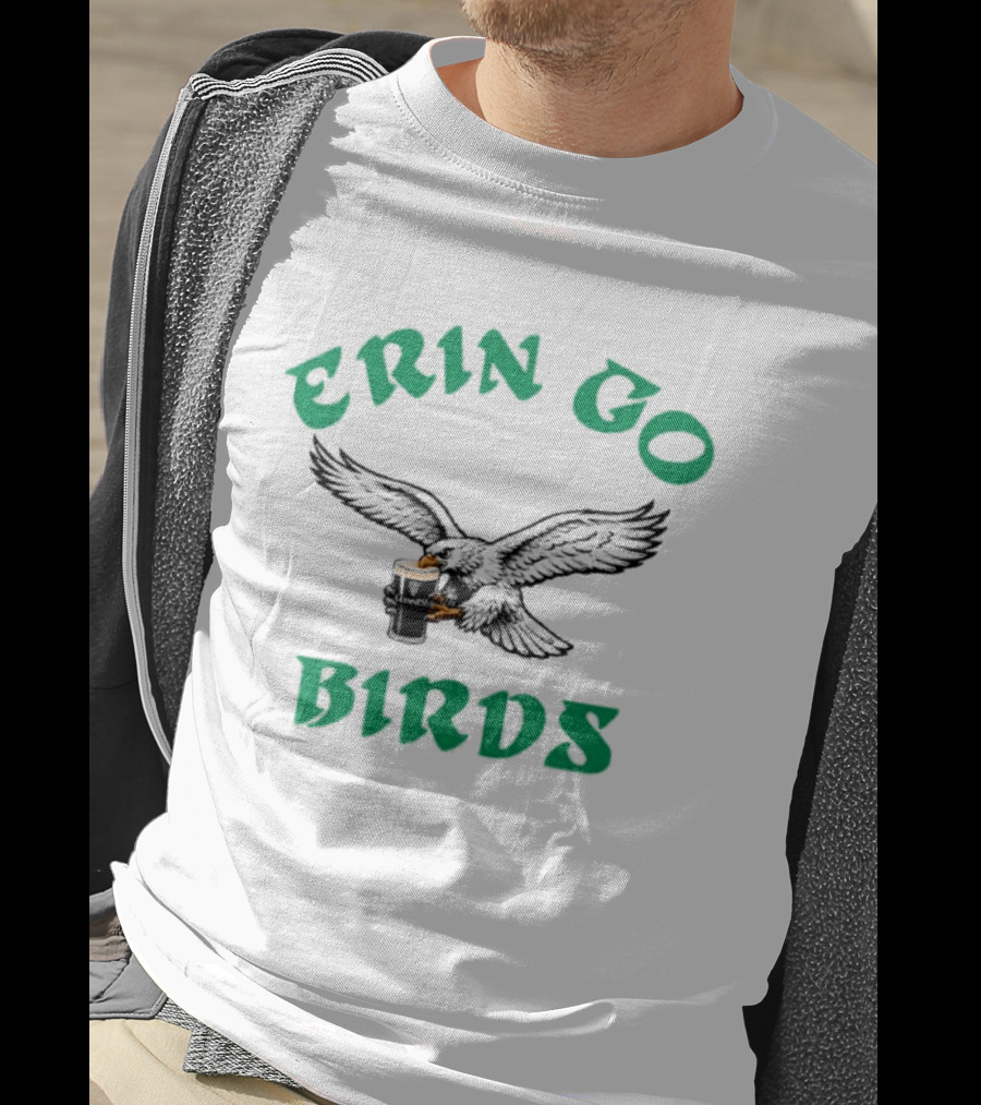 Philadelphia Eagles Erin Go Birds Beer Holding Eagle T-Shirt