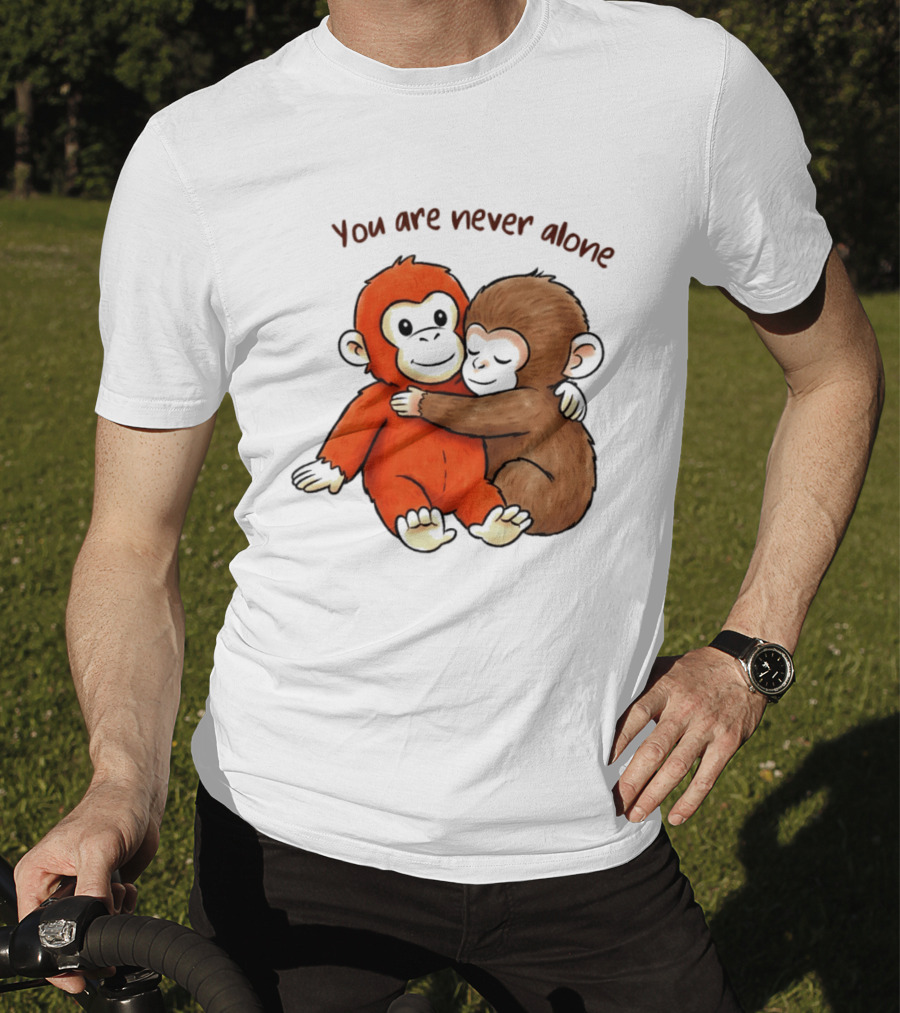 Punch The Monkey Panchi Kun You Are Never Alone Hugging Friends T-Shirt
