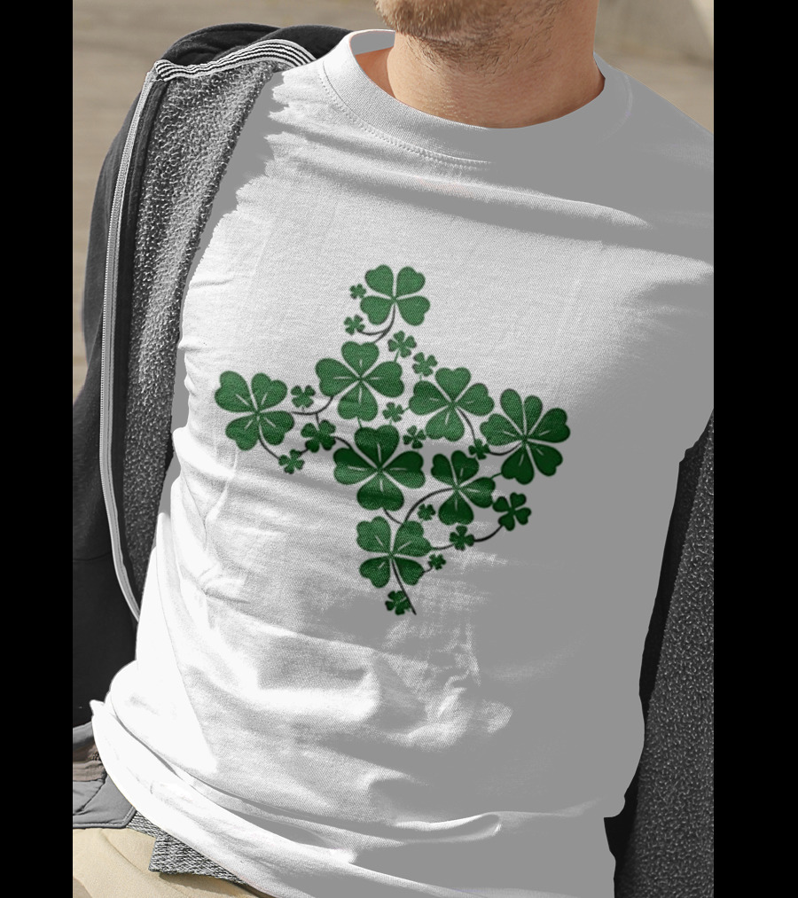 Texas Shamrock Map St Patrick's Day Celebration T-Shirt