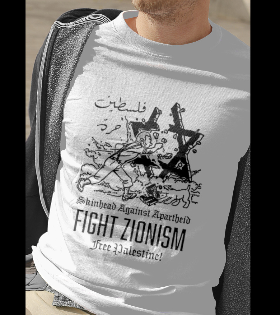 Skinhead Against Apartheid Fight Zionism Free Palestine T-Shirt