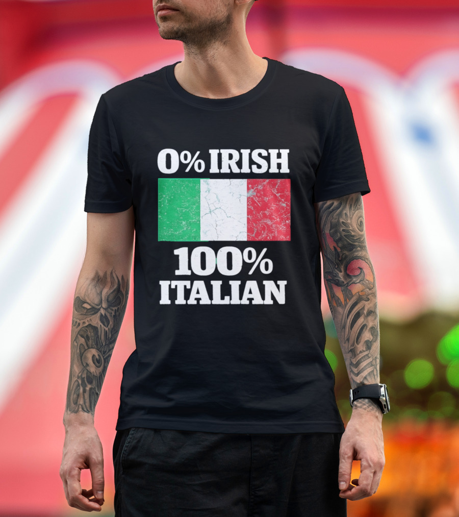 0 Irish 100 Italian Flag Heritage Pride Italy T-Shirt