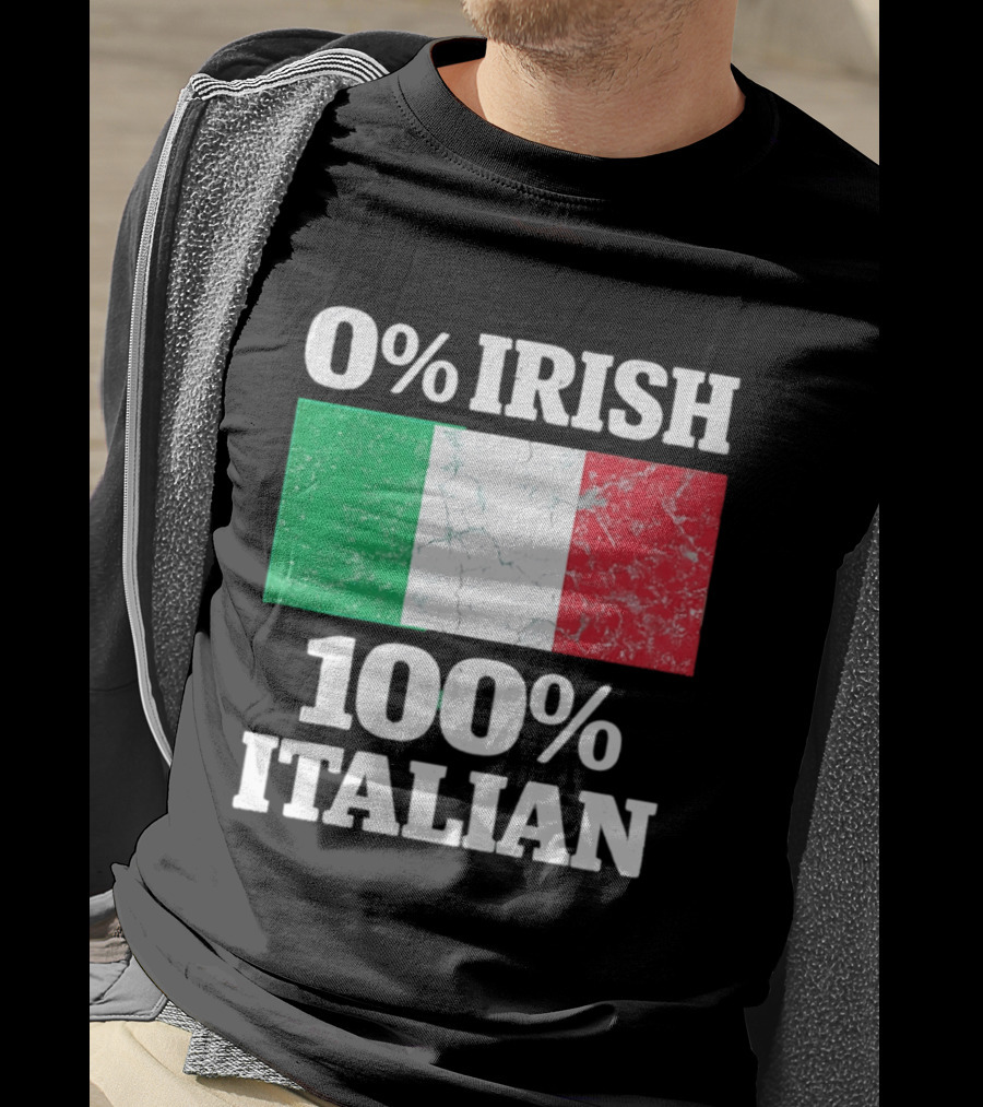 0 Irish 100 Italian Flag Heritage Pride Italy T-Shirt
