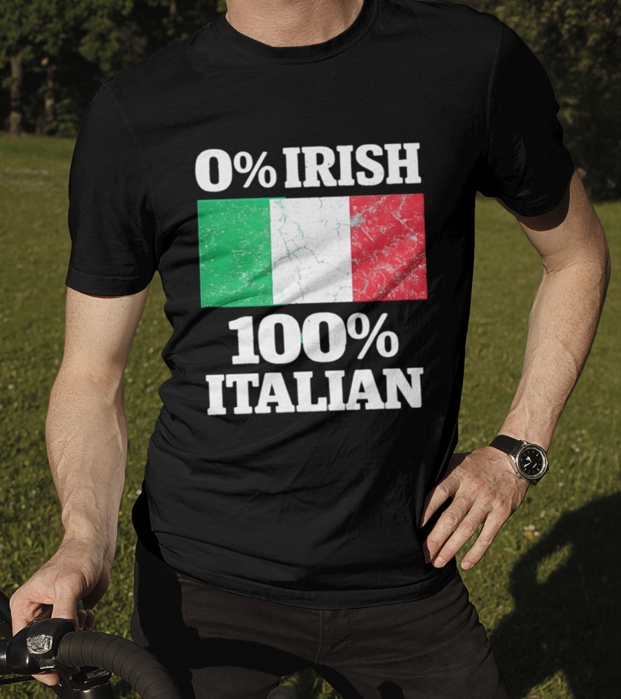 0 Irish 100 Italian Flag Heritage Pride Italy T-Shirt