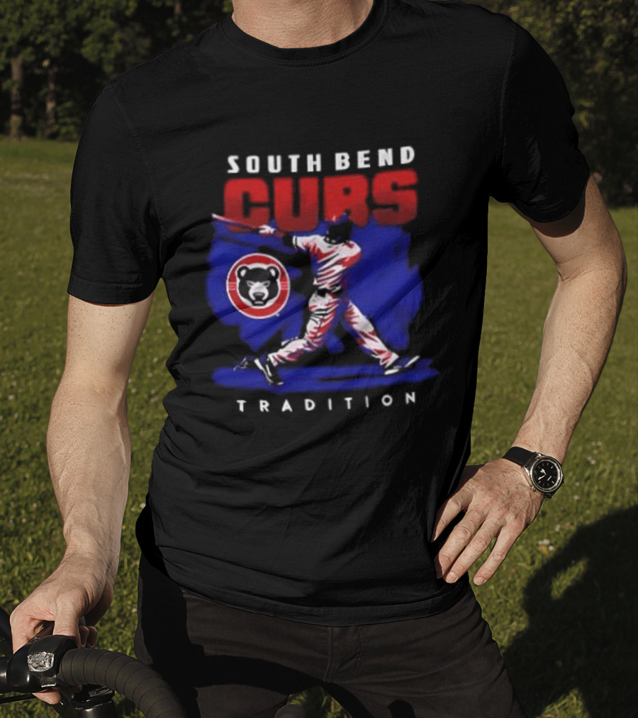 South Bend Cubs Tradition Vintage Baseball Player T-Shirt
