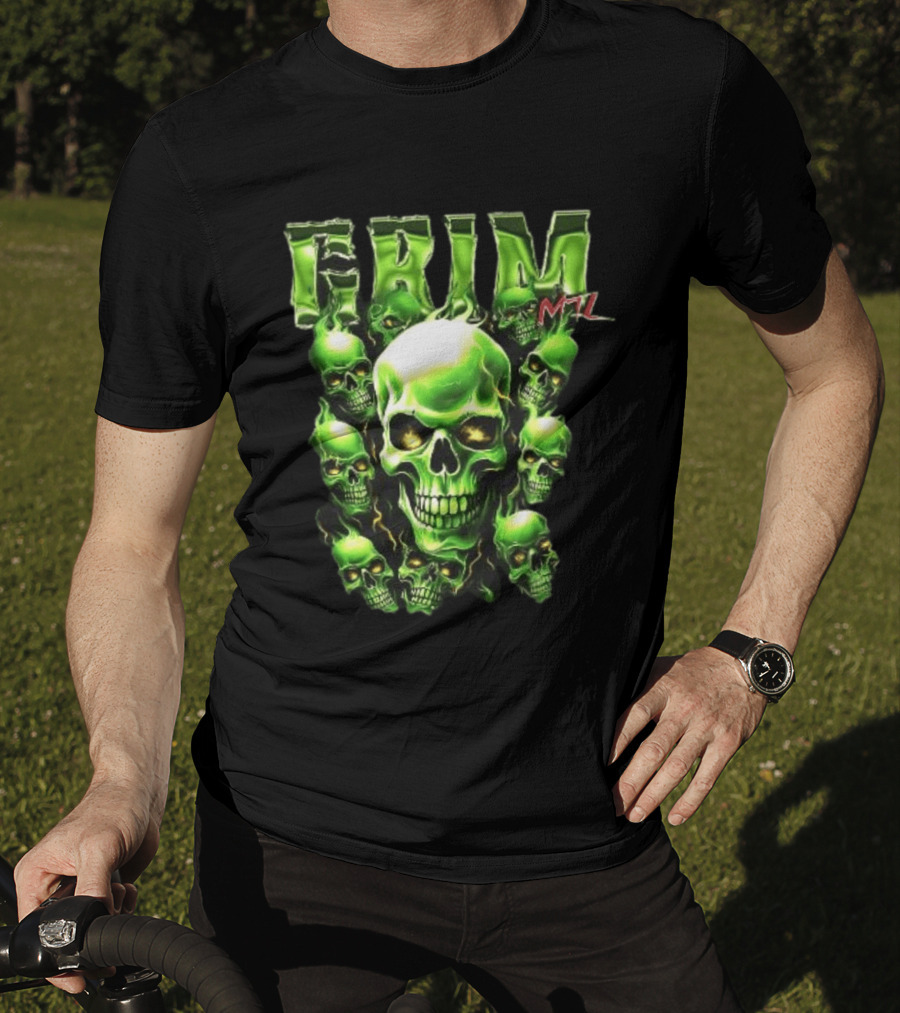 Grim MTL Green Skull Cluster Hommage To Juicy J T-Shirt