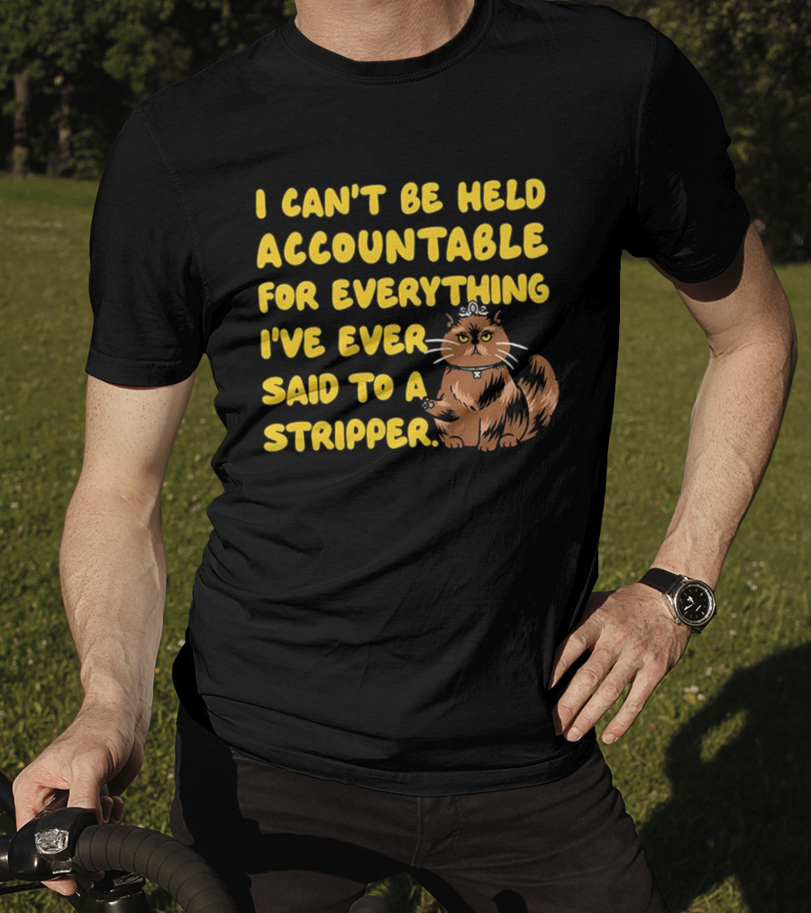 I Can't Be Held Accountable Cat Humor And Stripper T-Shirt