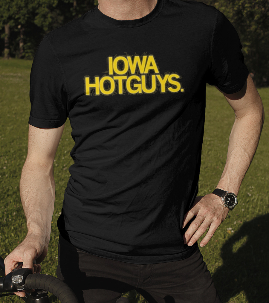 Iowa Hotguys Bold Yellow Typography Pullover T-Shirt