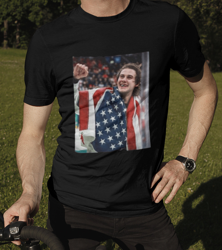 Jack Hughes USA Hockey Celebrates Gold Victory T-Shirt
