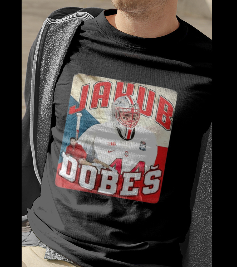 Jakub Dobeš Ohio State Buckeyes Hockey Big Ten 44 T-Shirt