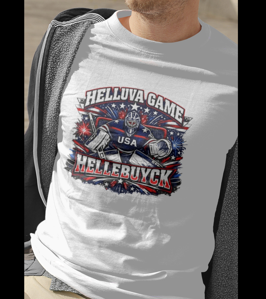 HelluVa Game Hellebuyck USA Ice Hockey World Champion T-Shirt