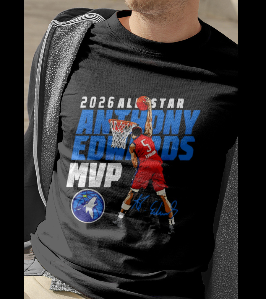 2026 All Star Anthony Edwards MVP Minnesota Timberwolves T-Shirt