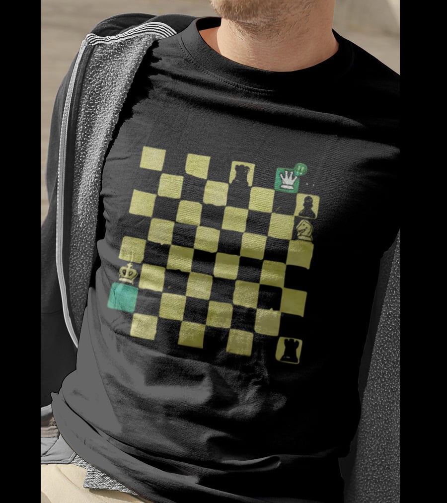 Fog Of War Chessboard Strategy And Obscured Pieces T-Shirt