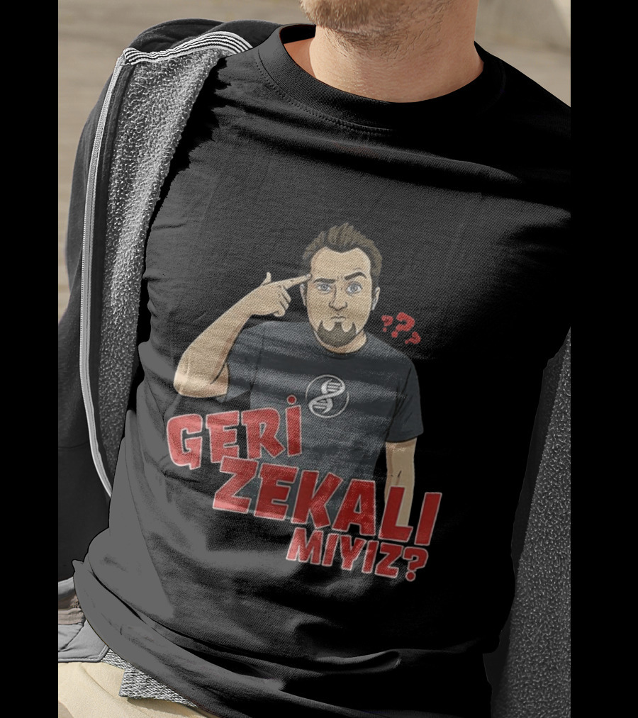 Geri Zekali Miyiz DNA Logo Question Mark T-Shirt