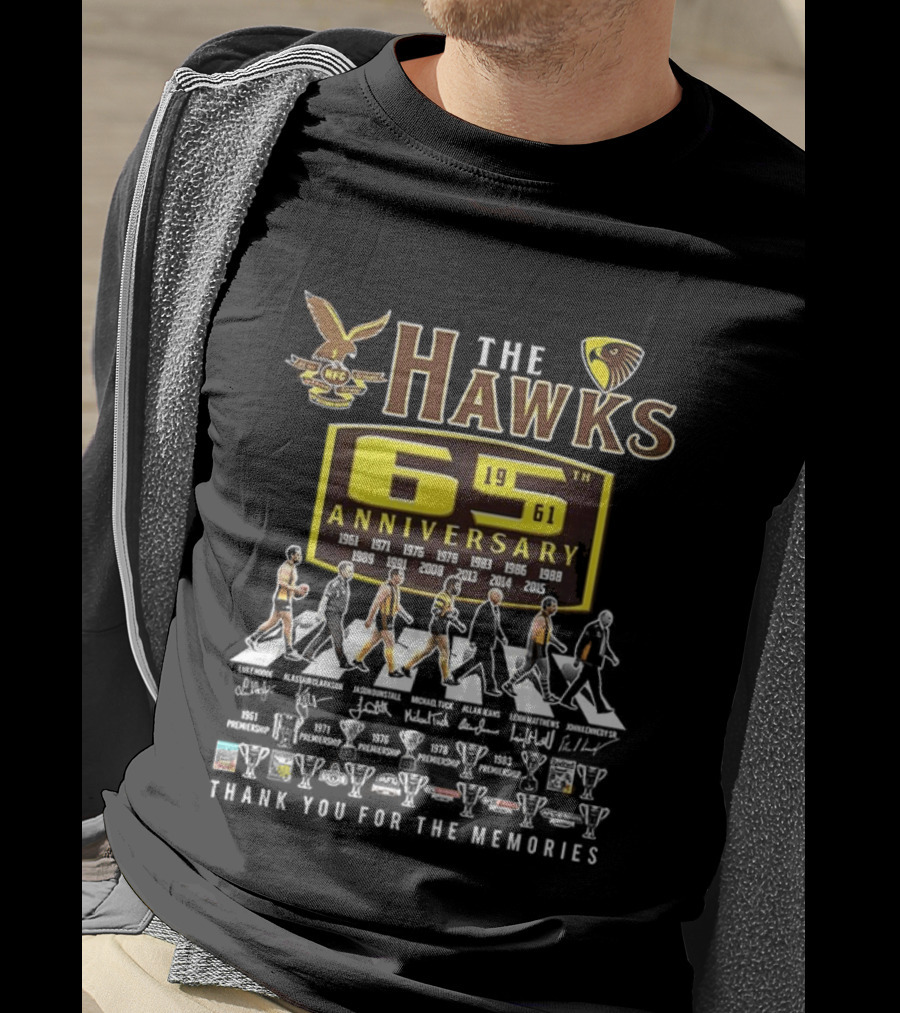 The Hawks 65th Anniversary 1961 2024 Thank You For The Memories T-Shirt