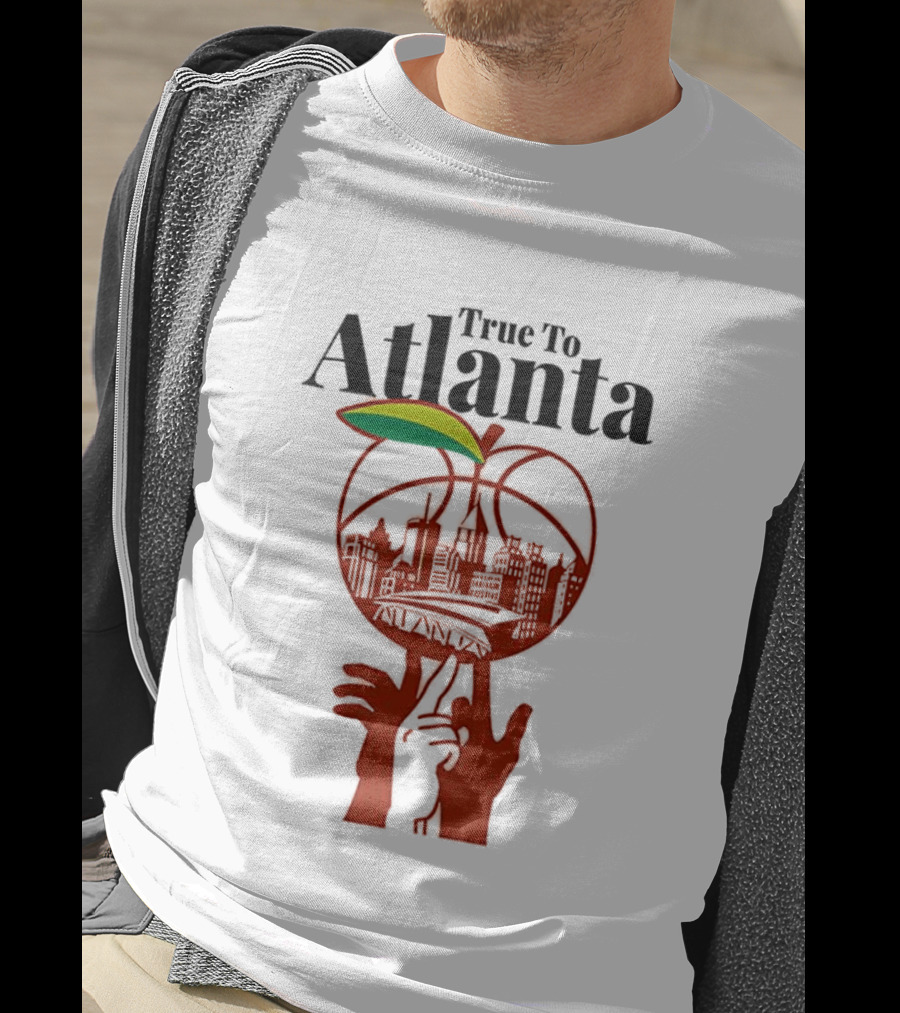 True To Atlanta City Skyline In Peach T-Shirt