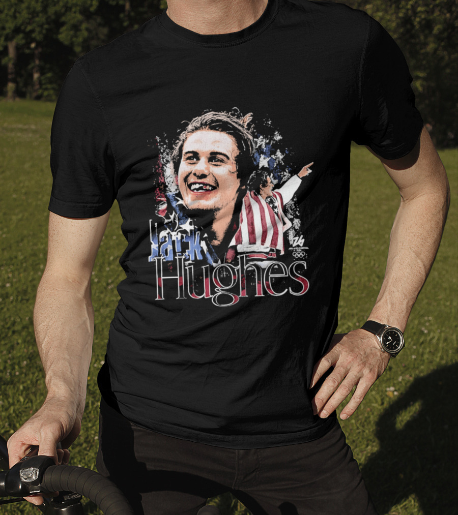 Jack Hughes USA Flag Stars And Stripes Celebration 2026 Winter Olympics T-Shirt