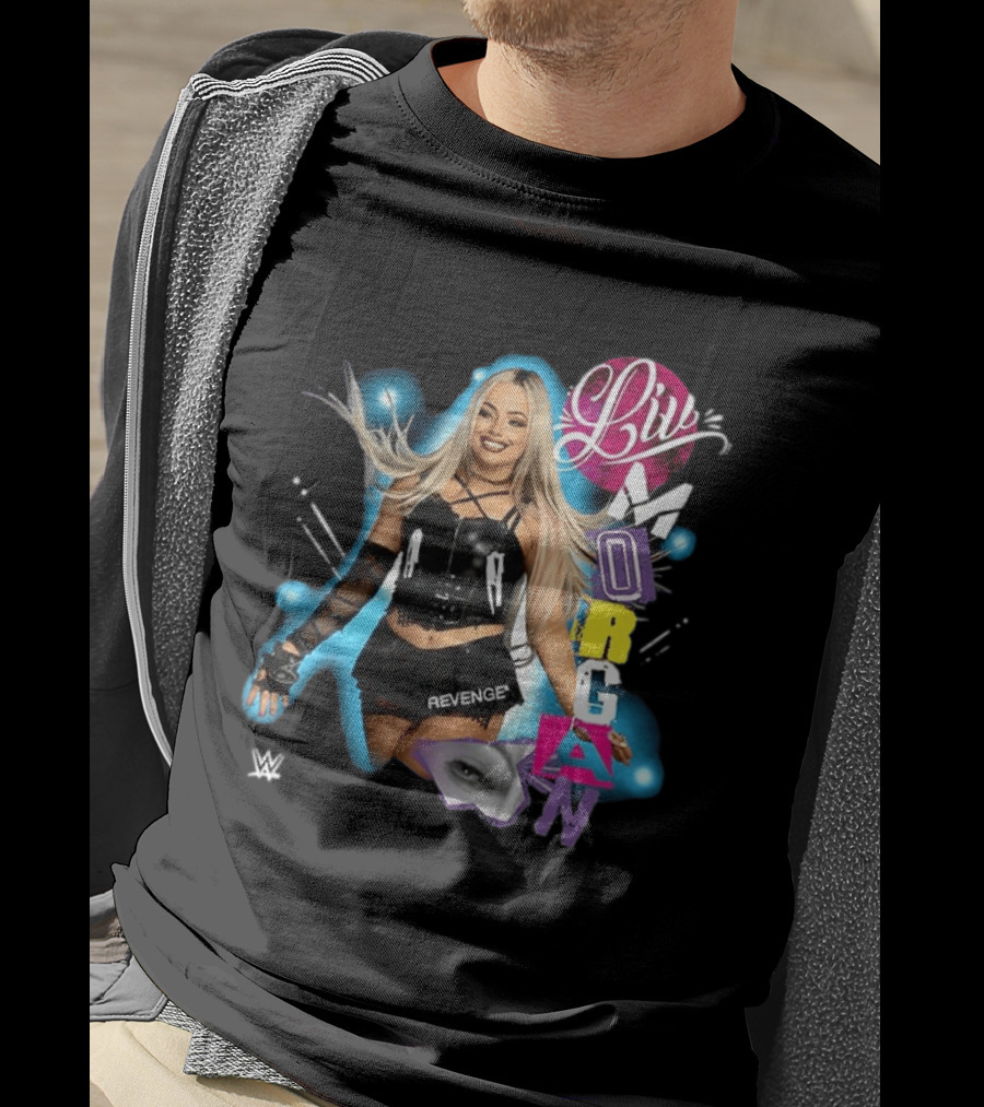 Liv Morgan WWE Revenge Posing With Vibrant Cutout Name T-Shirt
