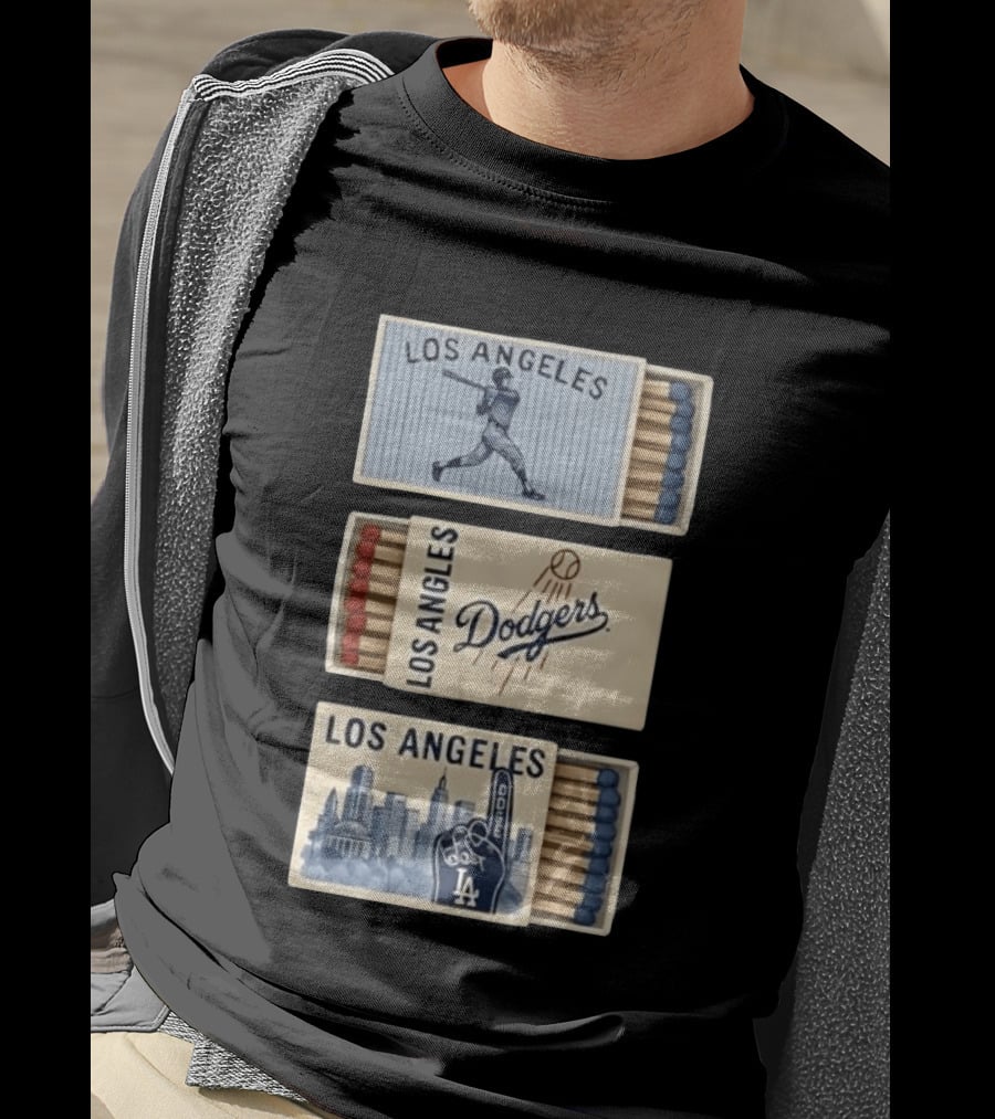 Los Angeles Dodgers Baseball Matchbox Collector's Set T-Shirt