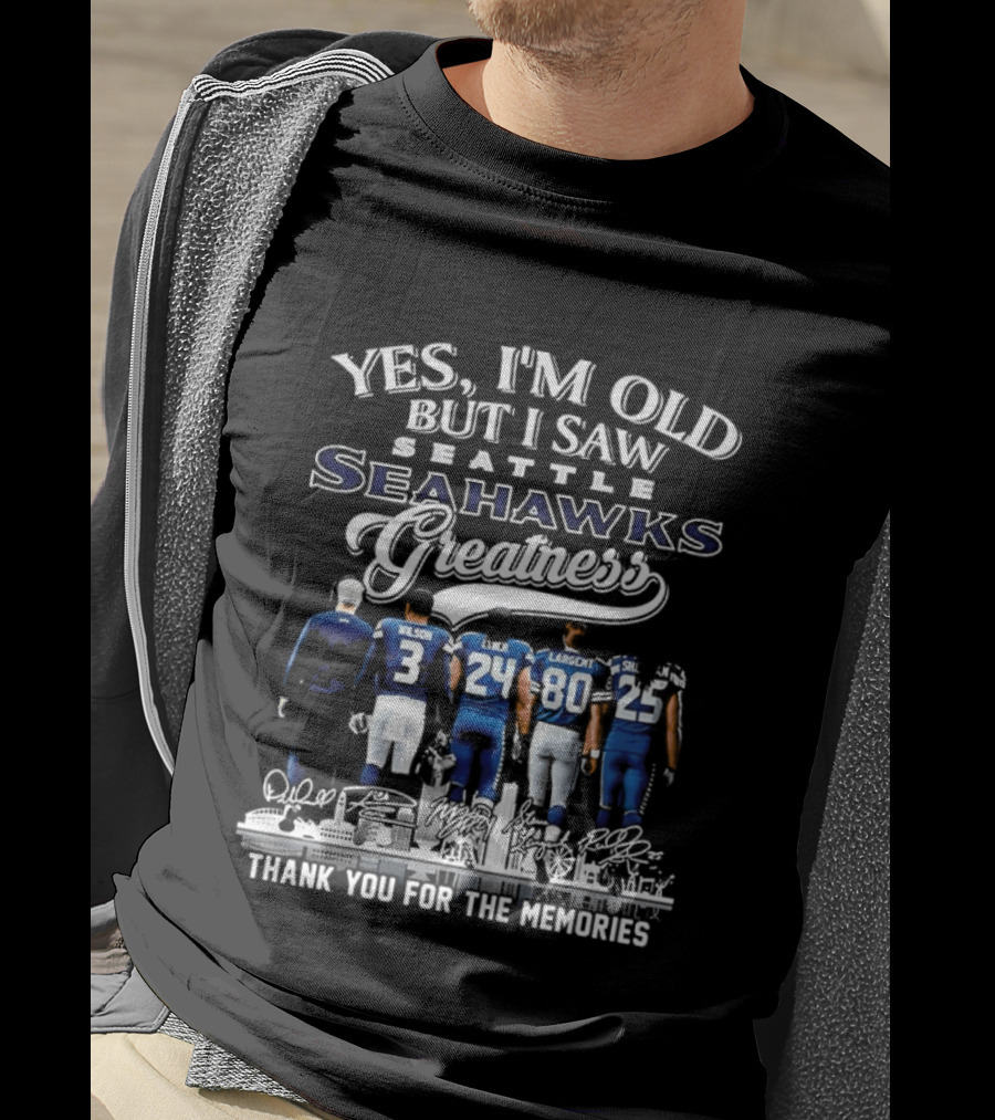 Seattle Seahawks Legends Wilson Largent Nostalgic Tribute Thank You For Memories T-Shirt