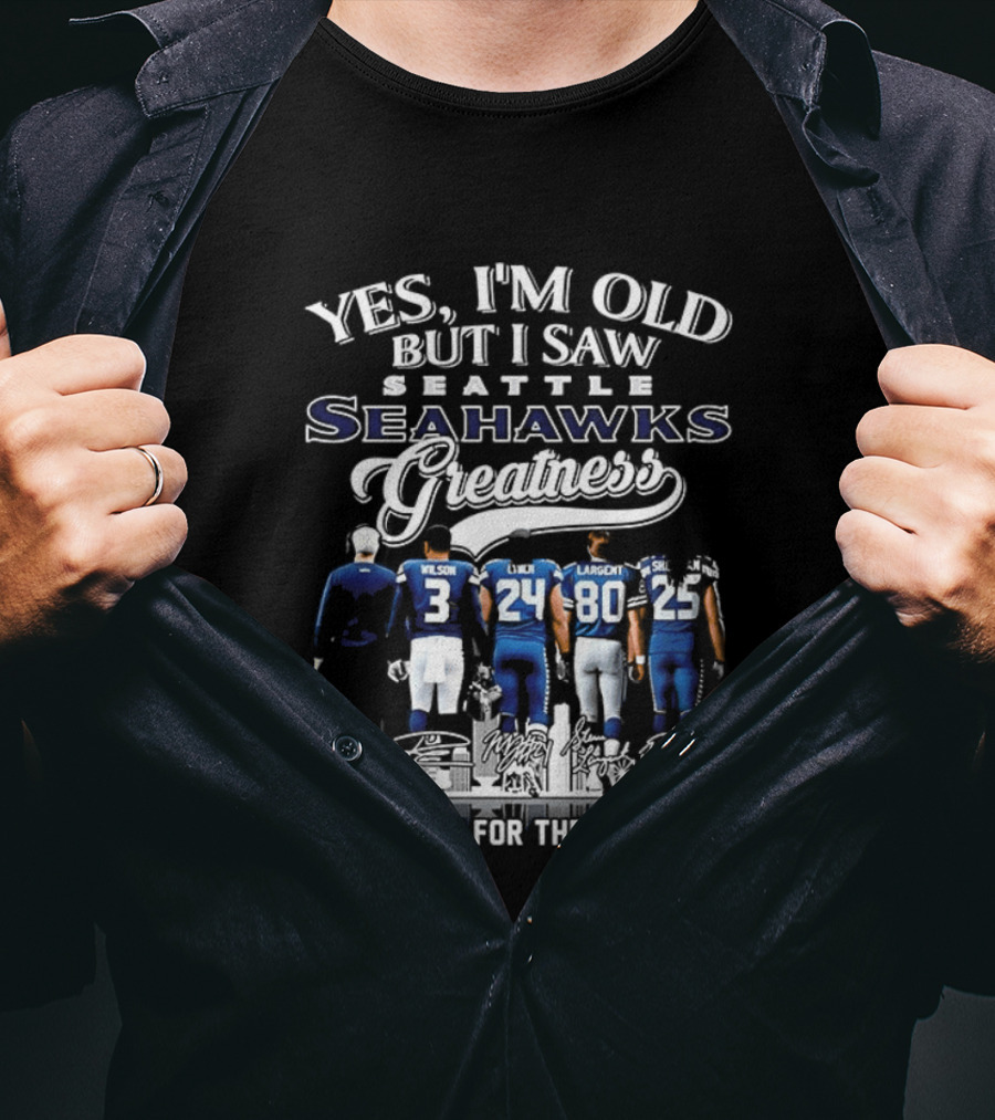 Seattle Seahawks Legends Wilson Largent Nostalgic Tribute Thank You For Memories T-Shirt