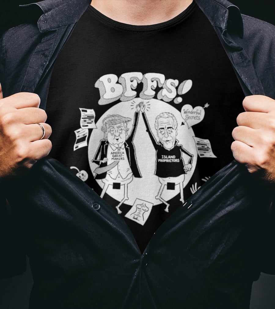 Trump America Great Makes And Jeffrey Epstein Island Proprietors BFFS! Kelly High Five Sketch T-Shirt