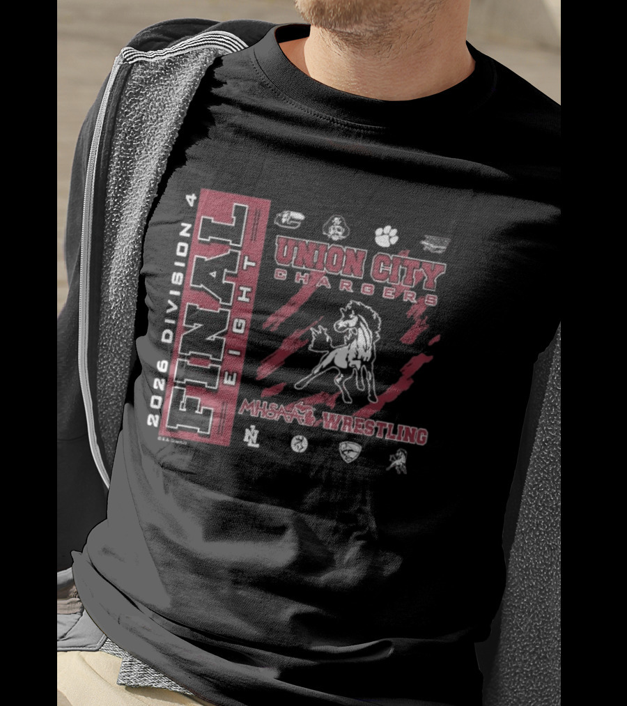 Union City Chargers 2026 MHSAA Wrestling Final Eight Division 4 T-Shirt