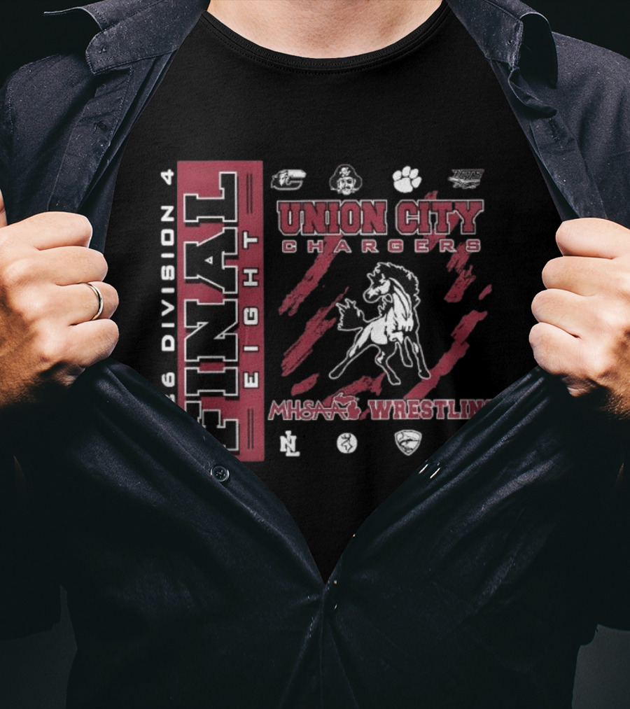 Union City Chargers 2026 MHSAA Wrestling Final Eight Division 4 T-Shirt