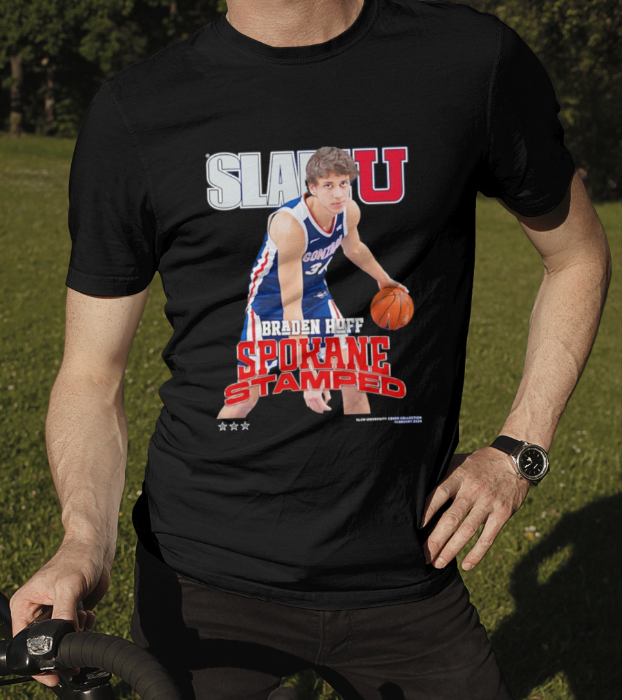 Braden Huff Gonzaga Bulldogs SlamU Spokane Stamped Basketball T-Shirt