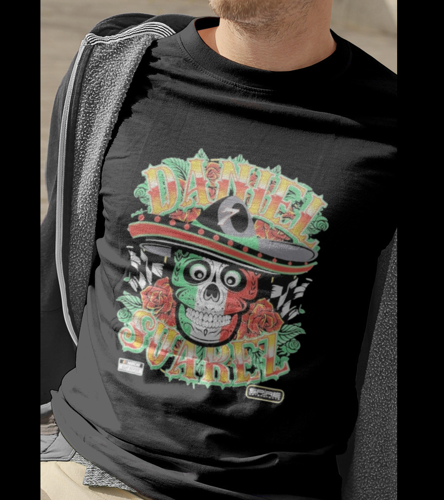 Daniel Suarez Sombrero Skull #7 Spire Motorsports NASCAR Cup Series T-Shirt