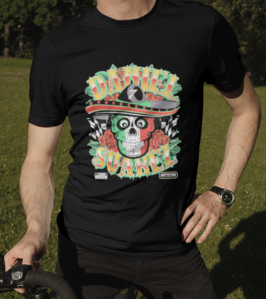 Daniel Suarez Sombrero Skull #7 Spire Motorsports NASCAR Cup Series T-Shirt