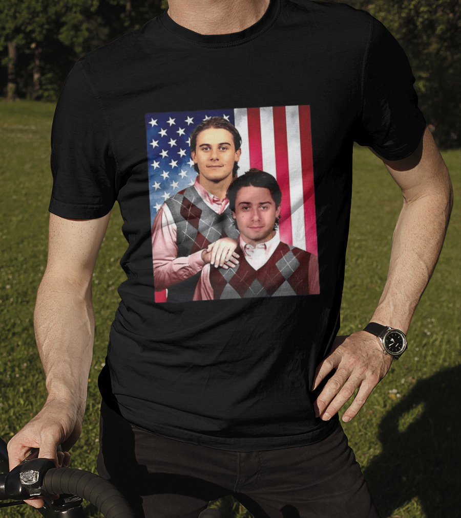 Jack Quinn Hughes USA Hockey Step Brothers American Flag T-Shirt