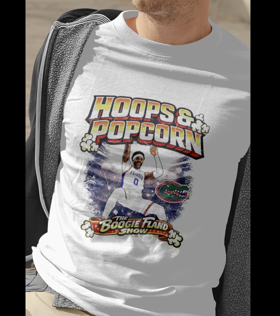 Florida Gators Hoops And Popcorn The Boogie Fland Show T-Shirt