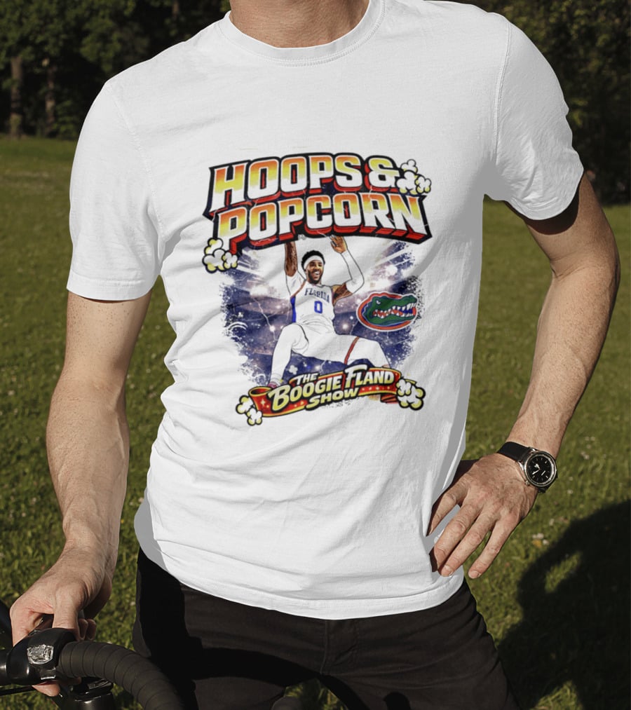 Florida Gators Hoops And Popcorn The Boogie Fland Show T-Shirt