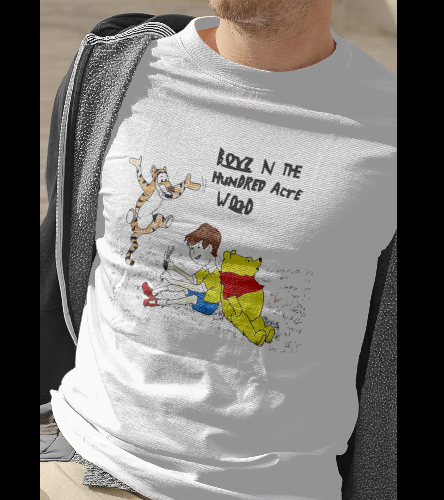 Boyz N The Hundred Acre Wood Bear The Pooh Paint Tigger Friends T-Shirt
